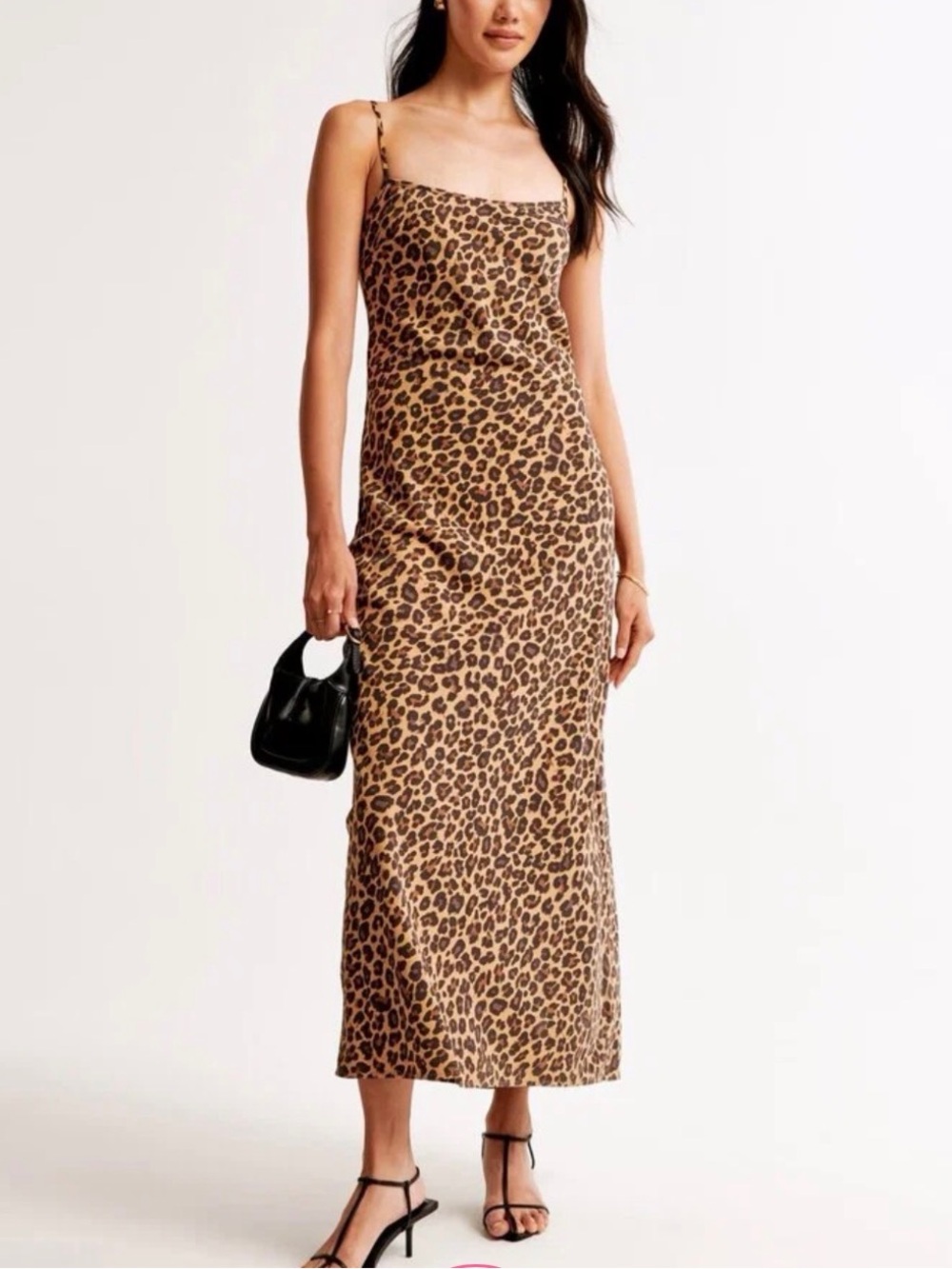Abercrombie & Fitch Julia Slip Midi Dress Leopard Print Small Petite Women’s